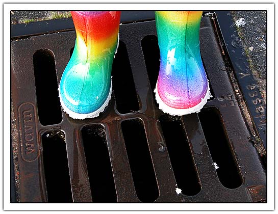 Raibow colored boors